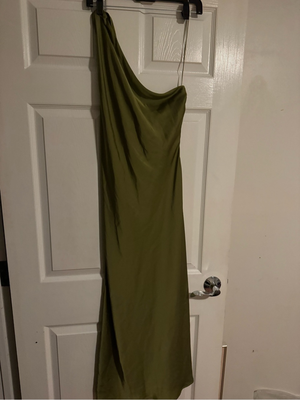 Zara Asymmetric One‑Shoulder Olive Dress